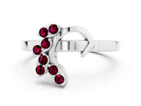 White gold Marquise Garnet Cluster Bypass Ring with Prong Setting_6