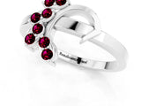 White gold Marquise Garnet Cluster Bypass Ring with Prong Setting_7