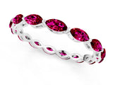 White gold Marquise Garnet Eternity Band with U-Prong Setting_13