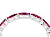 White gold Marquise Garnet Eternity Band with U-Prong Setting_16