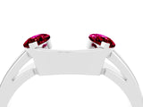 White gold Marquise Garnet Open Band Ring with Tension Setting_10