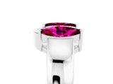 White gold Marquise Garnet Open Band Ring with Tension Setting_11