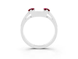 White gold Marquise Garnet Open Band Ring with Tension Setting_9