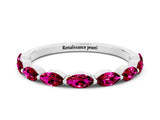 White gold Marquise Garnet Prong Set Half-Eternity Band_6