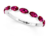 White gold Marquise Garnet Prong Set Half-Eternity Band_7