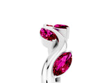 White gold Marquise Garnet Twisted Band with Prong Setting_11