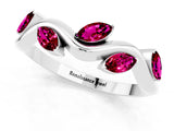 White gold Marquise Garnet Twisted Band with Prong Setting_7