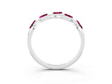 White gold Marquise Garnet Twisted Band with Prong Setting_9