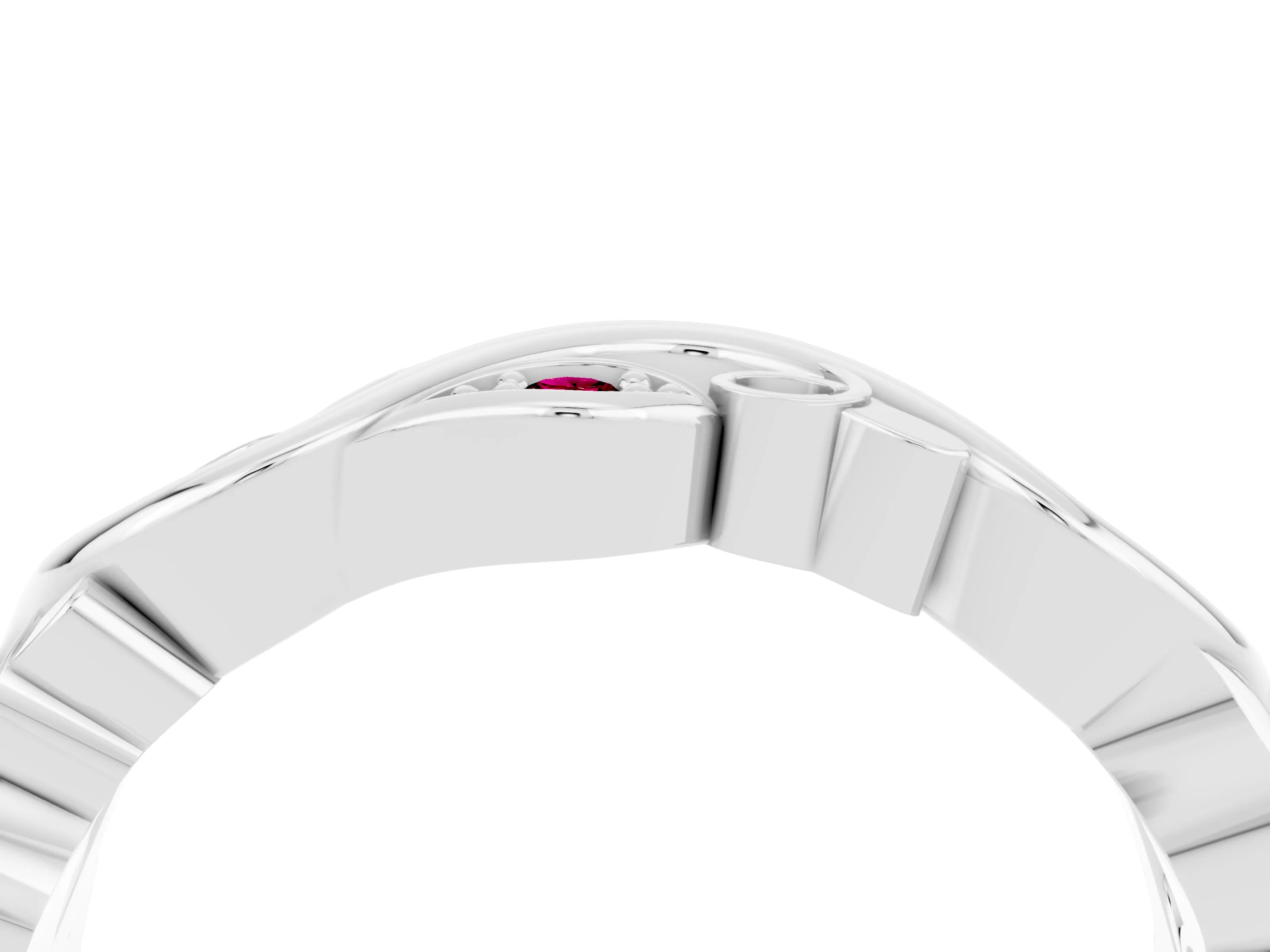 White gold Marquise Garnet Vine Eternity Band with Bezel Setting_22