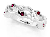 White gold Marquise Garnet Vine Eternity Band with Bezel Setting_31