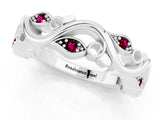 White gold Marquise Garnet Vine Eternity Band with Bezel Setting_31