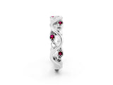 White gold Marquise Garnet Vine Eternity Band with Bezel Setting_32