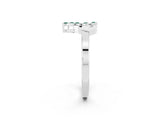 White gold Marquise Green Sapphire Cluster Bypass Ring with Prong Setting_8