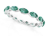 White gold Marquise Green Sapphire Eternity Band with U-Prong Setting_13
