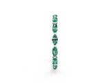 White gold Marquise Green Sapphire Eternity Band with U-Prong Setting_14