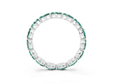 White gold Marquise Green Sapphire Eternity Band with U-Prong Setting_15