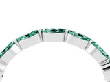 White gold Marquise Green Sapphire Prong Set Half-Eternity Band_10