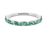 White gold Marquise Green Sapphire Prong Set Half-Eternity Band_6