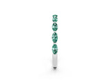 White gold Marquise Green Sapphire Prong Set Half-Eternity Band_8