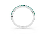 White gold Marquise Green Sapphire Prong Set Half-Eternity Band_9
