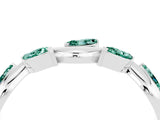 White gold Marquise Green Sapphire Twisted Band with Prong Setting_10