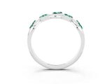 White gold Marquise Green Sapphire Twisted Band with Prong Setting_9