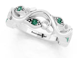White gold Marquise Green Sapphire Vine Eternity Band with Bezel Setting_19