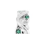 White gold Marquise Green Sapphire Vine Eternity Band with Bezel Setting_35