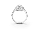 White gold Marquise Halo Cluster Diamond Engagement Ring with Prong Setting and Polished Band_23