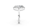 White gold Marquise Halo Cluster Diamond Engagement Ring with Solitaire Band and Prong Setting_50