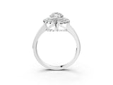 White gold Marquise Halo Cluster Diamond Engagement Ring with Solitaire Band and Prong Setting_51