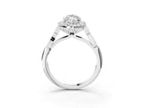 White gold Marquise Halo Diamond Engagement Ring with Filigree Band and Four-Prong Setting_84