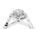 White gold Marquise Halo Diamond Engagement Ring with Filigree Band and Four-Prong Setting_85