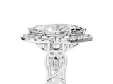 White gold Marquise Halo Diamond Engagement Ring with Filigree Band and Four-Prong Setting_86
