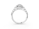 White gold Marquise Halo Diamond Engagement Ring with Intricate Filigree Band and Four-Prong Setting_76