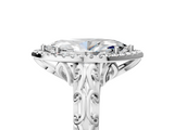 White gold Marquise Halo Diamond Engagement Ring with Intricate Filigree Band and Four-Prong Setting_78