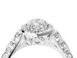 White gold Marquise Halo Diamond Engagement Ring with Intricate Filigree Band and Four-Prong Setting_81