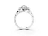 White gold Marquise Halo Diamond Engagement Ring with Milgrain Band and Four-Prong Setting_56