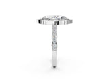 White gold Marquise Halo Diamond Engagement Ring with Milgrain Band and Four-Prong Setting_56