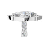 White gold Marquise Halo Diamond Engagement Ring with Milgrain Band and Four-Prong Setting_58
