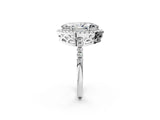White gold Marquise Halo Diamond Engagement Ring with Pavé Band and Four-Prong Setting_109