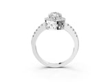 White gold Marquise Halo Diamond Engagement Ring with Pavé Band and Four-Prong Setting_110
