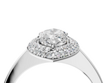 White gold Marquise Halo Diamond Engagement Ring with Solitaire Band and Four-Prong Setting_24