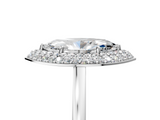 White gold Marquise Halo Diamond Engagement Ring with Solitaire Band and Four-Prong Setting_25