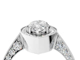 White gold Marquise Halo Diamond Engagement Ring with Split Shank Band and Four-Prong Setting_10