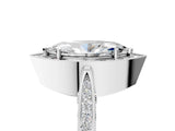 White gold Marquise Halo Diamond Engagement Ring with Split Shank Band and Four-Prong Setting_11