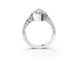 White gold Marquise Halo Diamond Engagement Ring with Split Shank Band and Four-Prong Setting_9