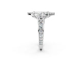 White gold Marquise Halo Diamond Engagement Ring with Split Shank and Four-Prong Setting_61