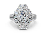 White gold Marquise Halo Diamond Engagement Ring with Split Shank and Prong Setting_65