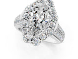 White gold Marquise Halo Diamond Engagement Ring with Split Shank and Prong Setting_67